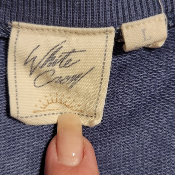 WHITE CROW Blue Leopard Print Sweatshirt Size Large - Picture 3 of 4